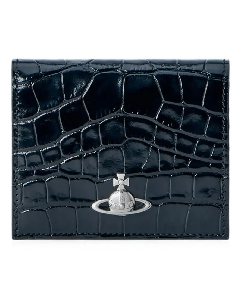 Vivienne Westwood croc-embossed Orb bifold wallet - Schwarz Schwarz