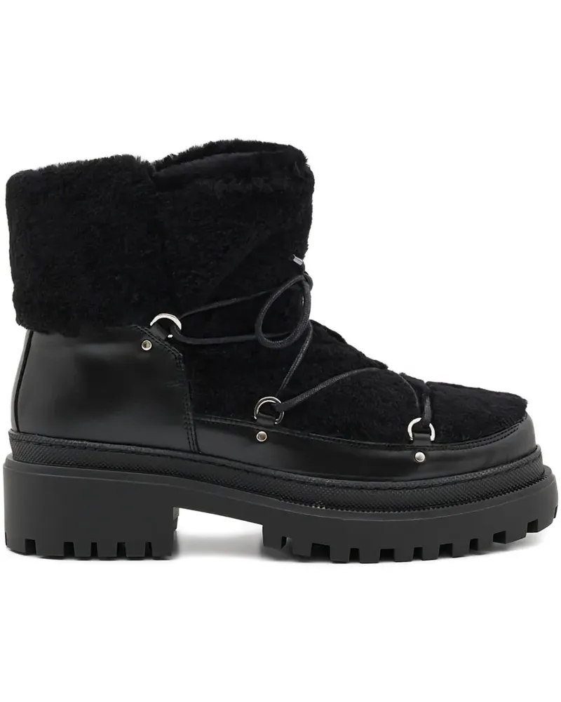 Yves Salomon Schnürstiefel mit Shearling 45MM - Schwarz Schwarz