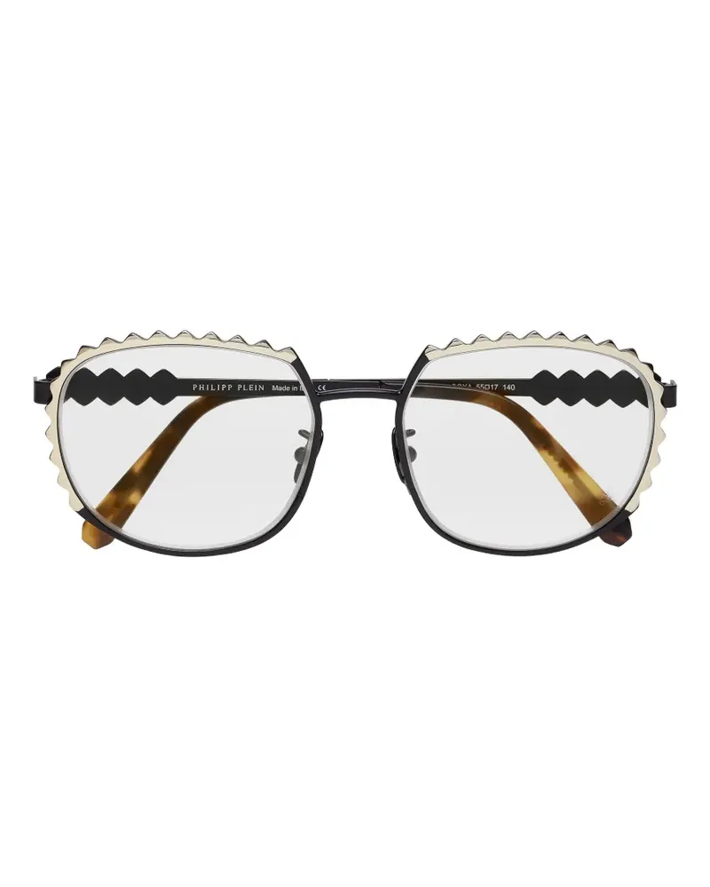 Philipp Plein studded geometric-frame glasses - Schwarz Schwarz