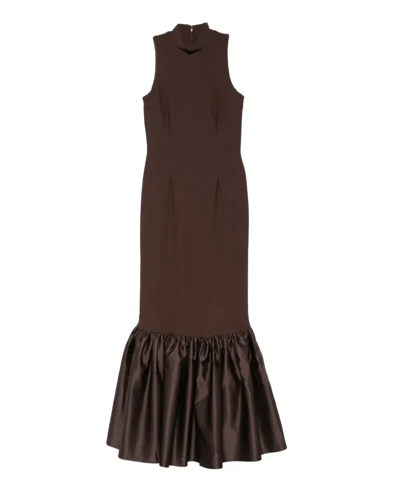 ROTATE Birger Christensen Ärmelloses Kleid mit Rüschenborte - Braun Braun