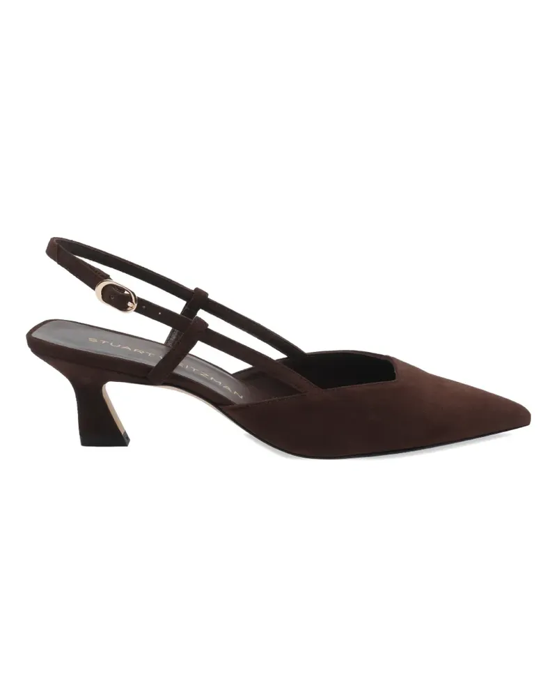 Stuart Weitzman Vinnie suede slingback pumps - Braun Braun