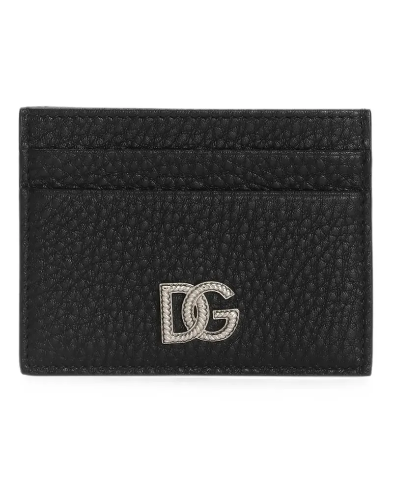 Dolce & Gabbana calfskin card holder with logo - Schwarz Schwarz