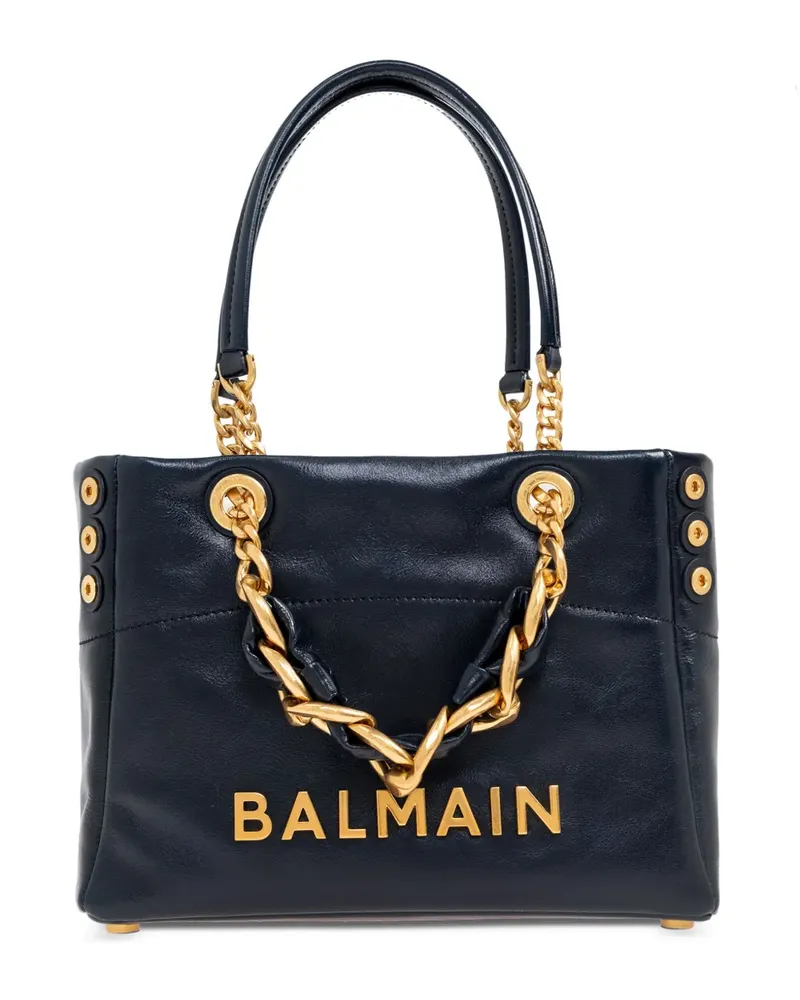 Balmain Kleiner Cabas 1945 Tote Bag mit Nieten - Blau Blau