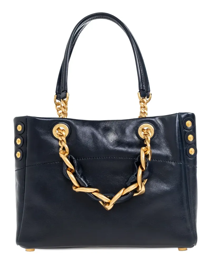Balmain small Cabas 1945 chain embellished studded tote bag - Blau Blau