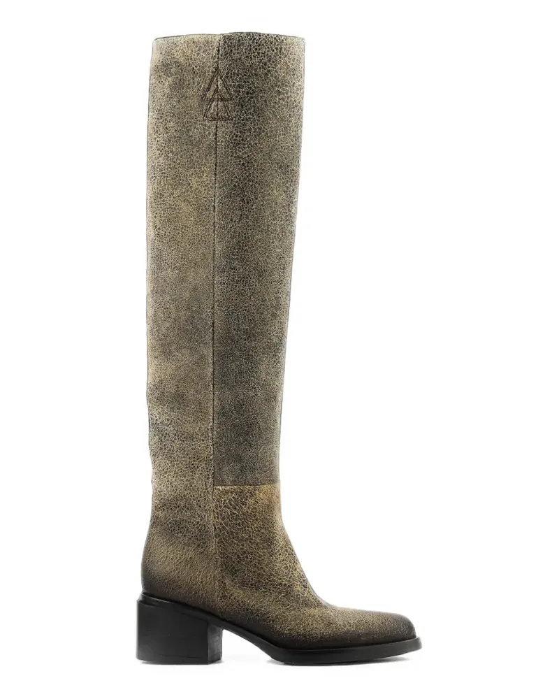 Elena Iachi Kniehohe Shanti Stiefel mit eckiger Kappe E4415 - Braun Braun