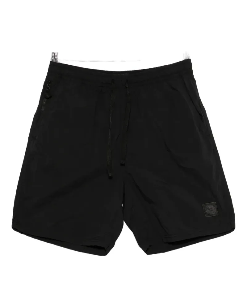 Stone Island drawstring logo patch shorts - Schwarz Schwarz