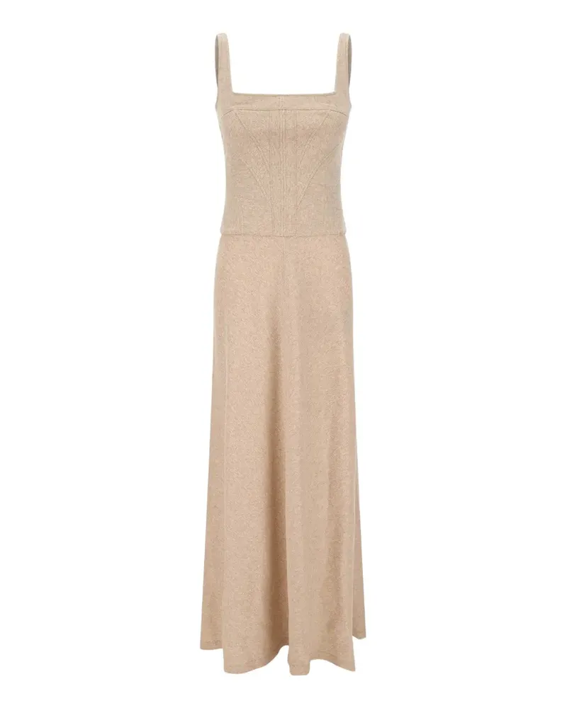 Giovanni Bedin ribbed-knit panelled maxi dress - Nude Nude
