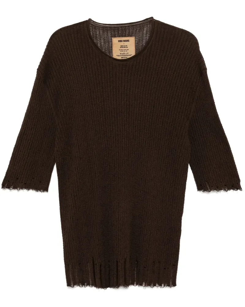 Uma Wang Gestricktes T-Shirt - Braun Braun