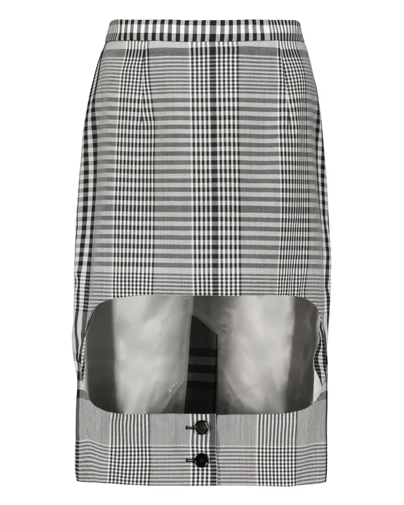 Burberry Karierter Midirock - Schwarz Schwarz
