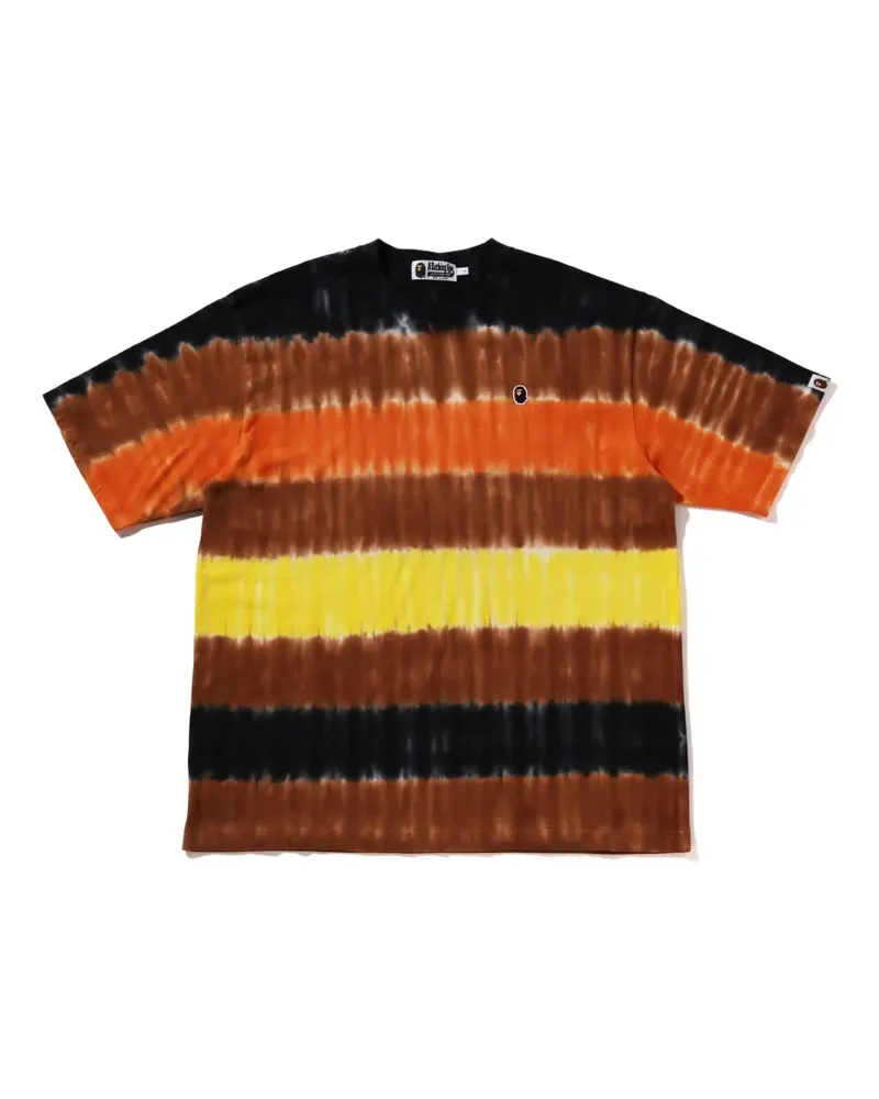 BAPE tie-dye logo-patch T-shirt - Braun Braun