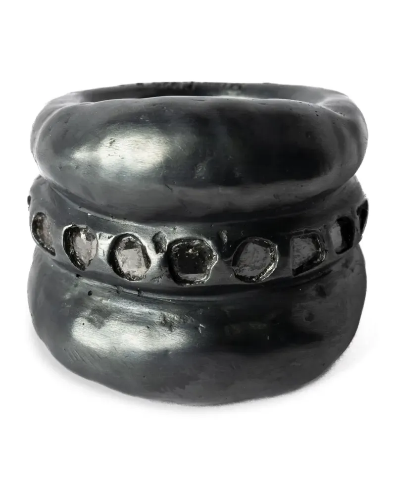 Parts Of Four Stack Sterlingsilber-Ring mit Diamanten - Schwarz Schwarz