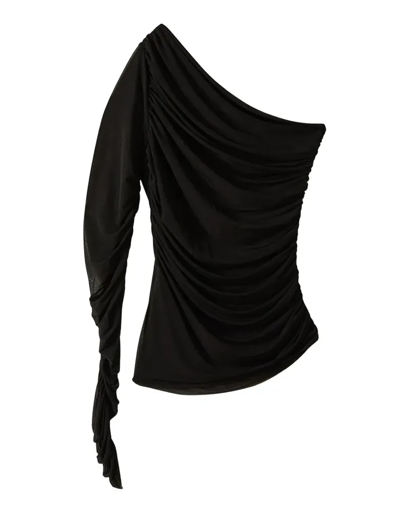 Patrizia Pepe One-Shoulder-Top - Schwarz Schwarz