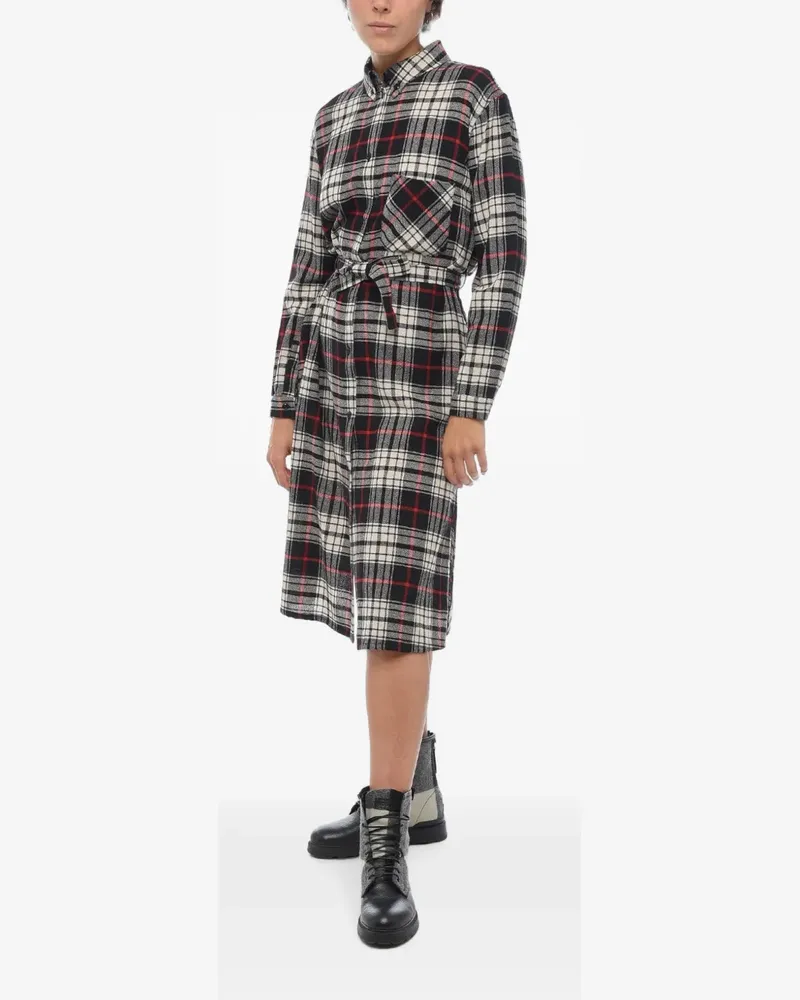 Woolrich checked shirt midi dress - Schwarz Schwarz