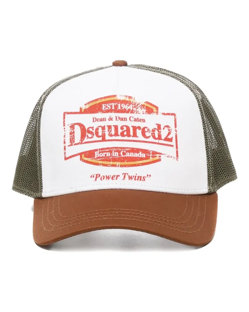 Dsquared2 Baseballkappe mit Logo-Print - Weiß Weiß