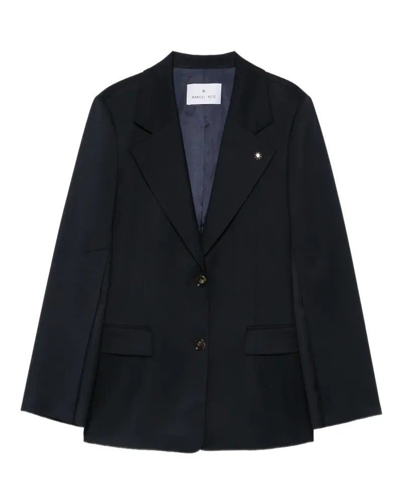 Manuel Ritz Einreihiger Blazer mit Schnallendetail - Blau Blau