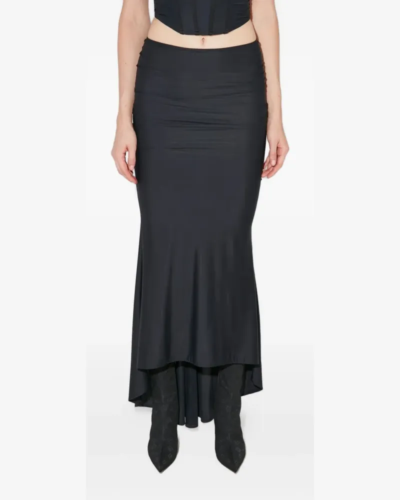 MISBHV Pandora Midirock mit Raffungen - Schwarz Schwarz