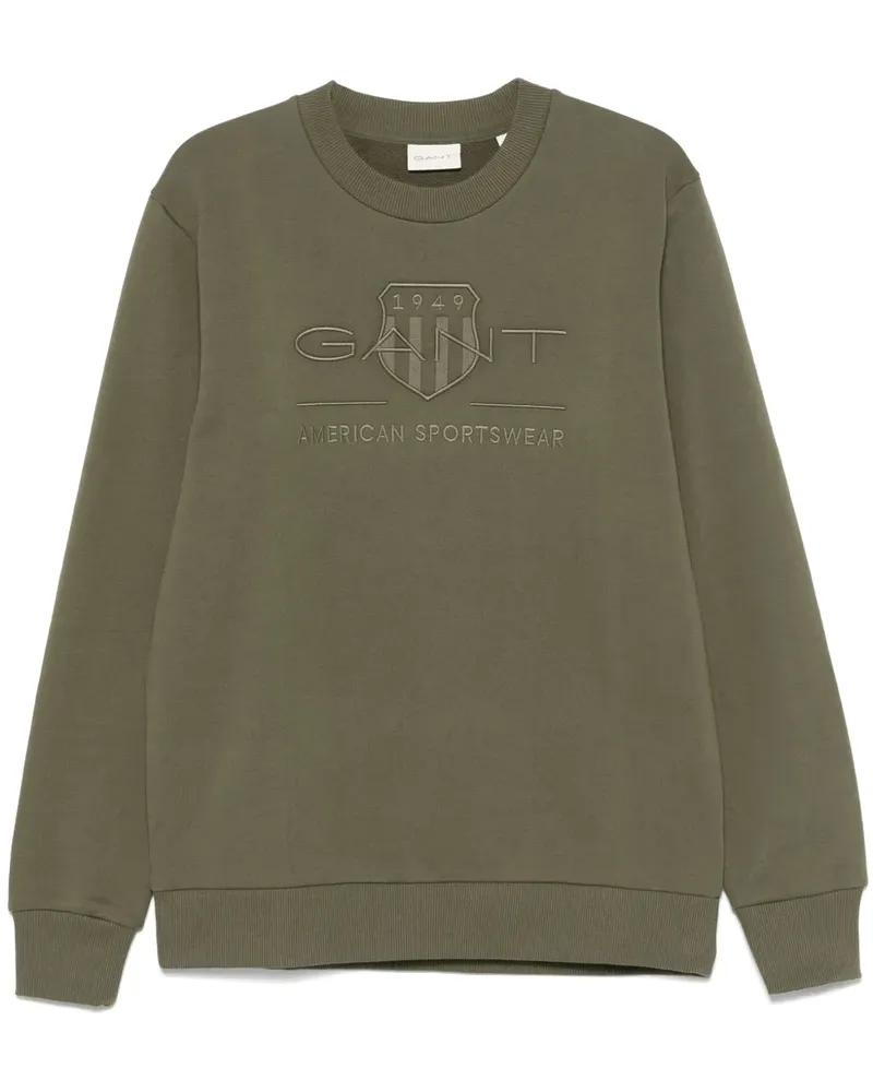 Gant Sweatshirt mit Logo-Stickerei - Grün Grün