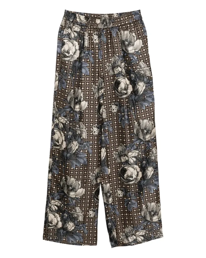 Biyan Hose mit Blumen-Print - Blau Blau