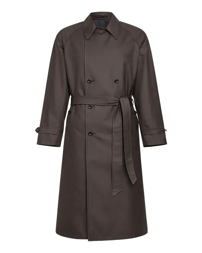 Giorgio Armani double-breasted belted coat - Braun Braun