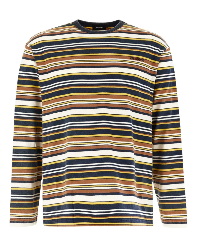 WE 11 DONE Gestreiftes Langarmshirt - Blau Blau
