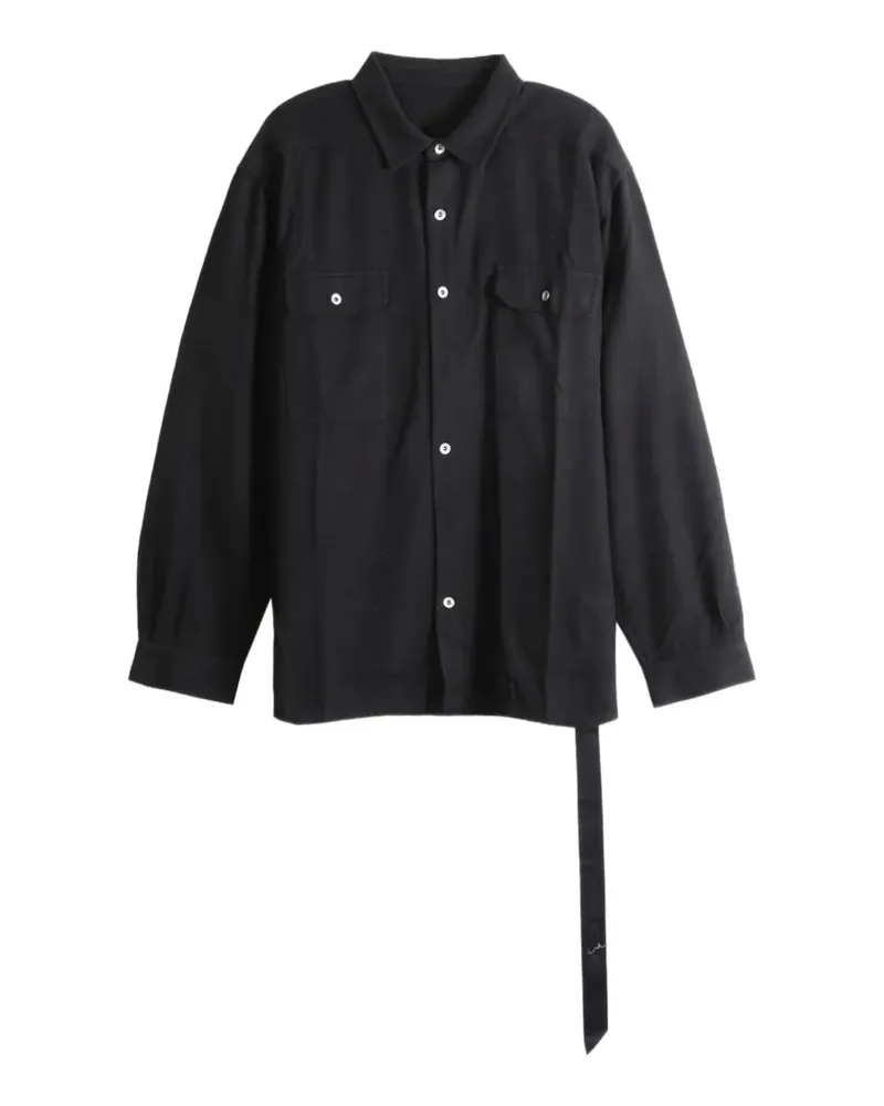 DRKSHDW by Rick Owens Hemd mit Klappentasche und Riemen - Schwarz Schwarz