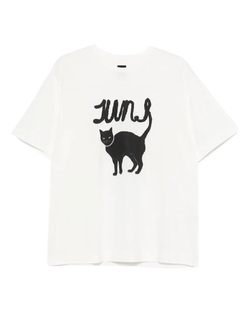 JUUN.J T-Shirt mit Katzen-Print - Weiß Weiß