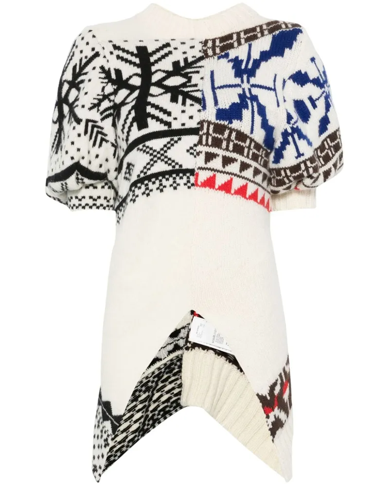 Sacai Pullover mit Jacquardmuster - Weiß Weiß