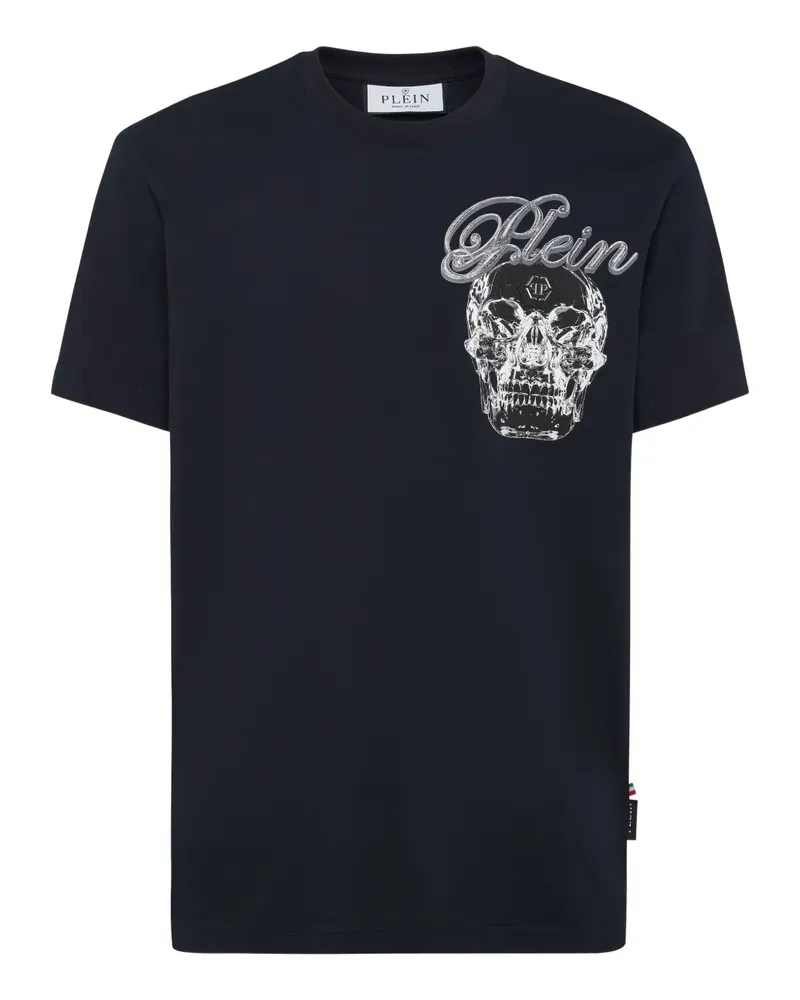 Philipp Plein T-Shirt mit Totenkopf-Print - Blau Blau