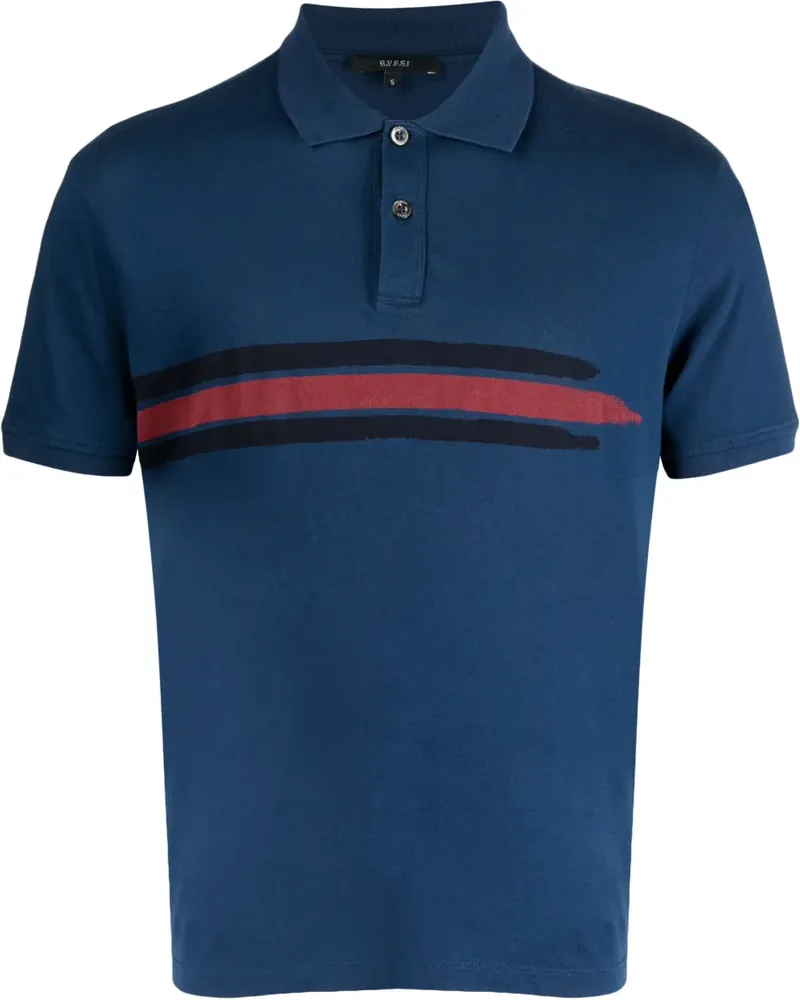 Gucci Poloshirt mit Logo-Print - Blau Blau