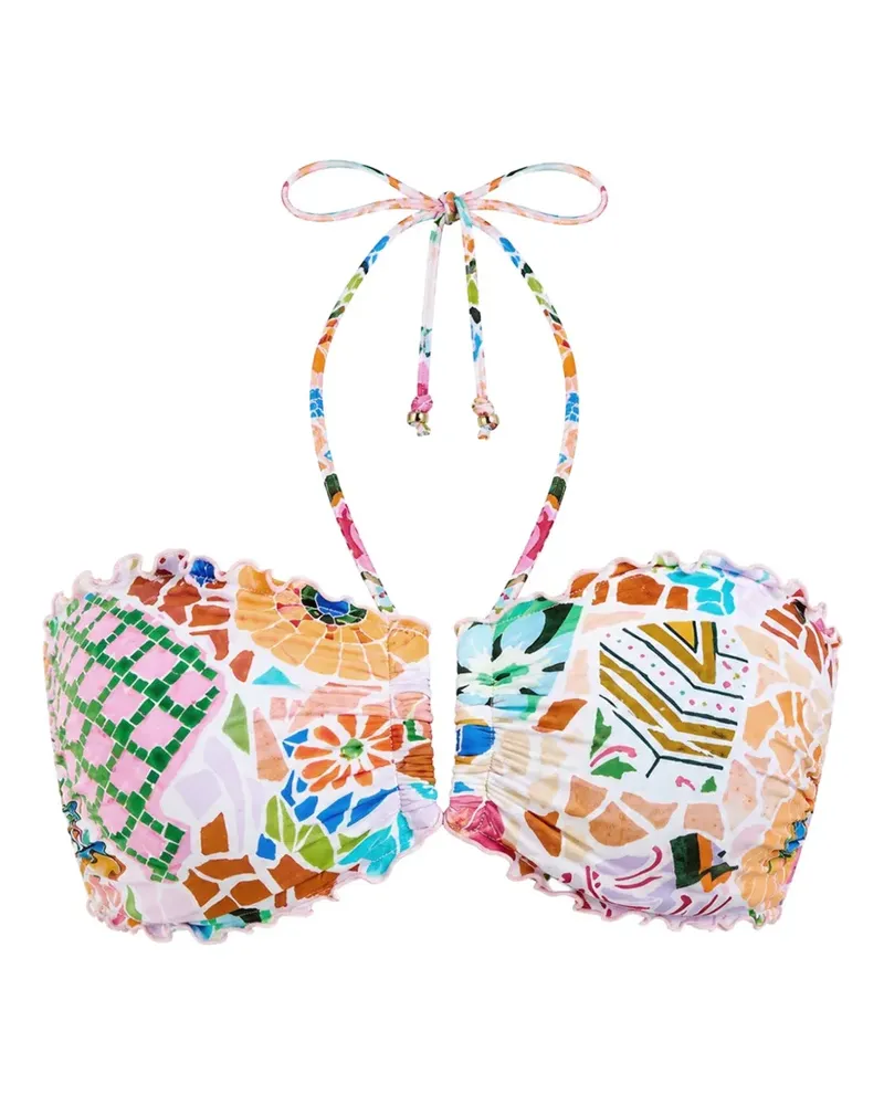 Seafolly Australia Boheme mosaic-print bikini top - Weiß Weiß