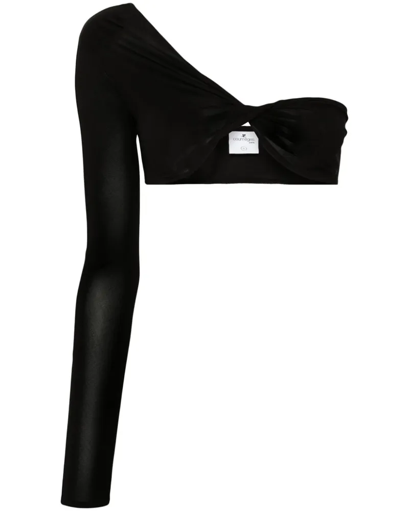 Courrèges One-Shoulder-Top mit Knotendetail - Schwarz Schwarz