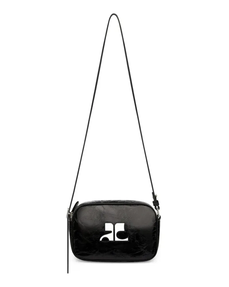 Courrèges Reedition Naplack Mini-Tasche - Schwarz Schwarz
