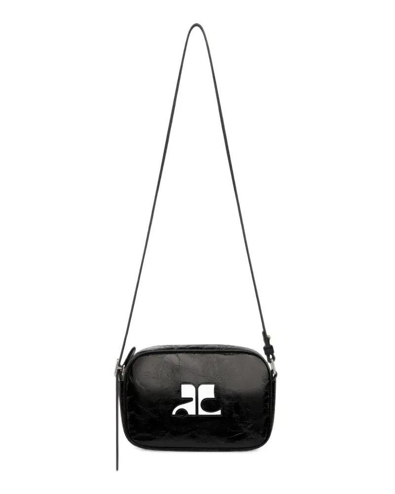 Courrèges Reedition Naplack Mini-Tasche - Schwarz Schwarz