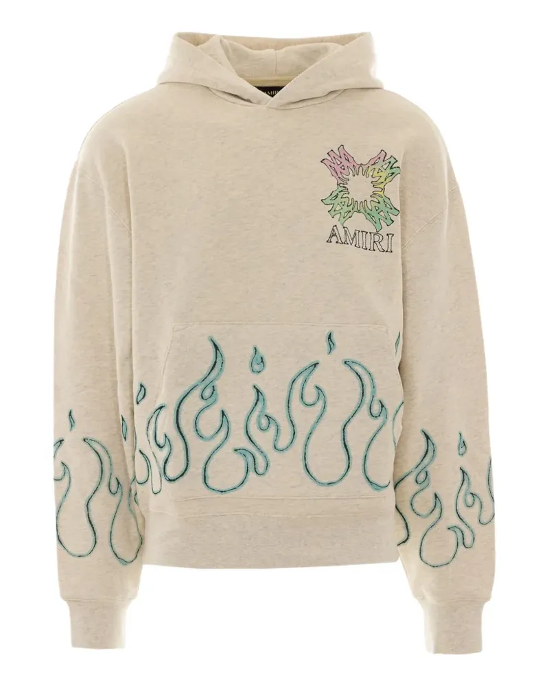 Amiri Ma Quad Flames Oversized-Hoodie - Nude Nude
