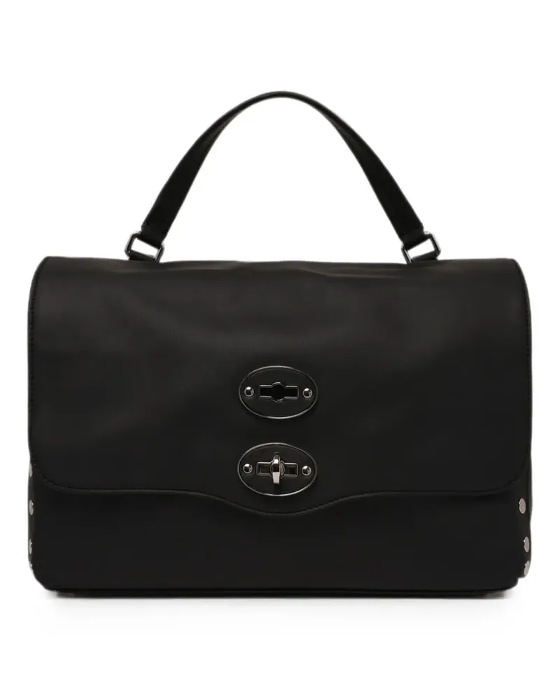Zanellato Kleine Postina Tote Bag mit Nieten - Schwarz Schwarz