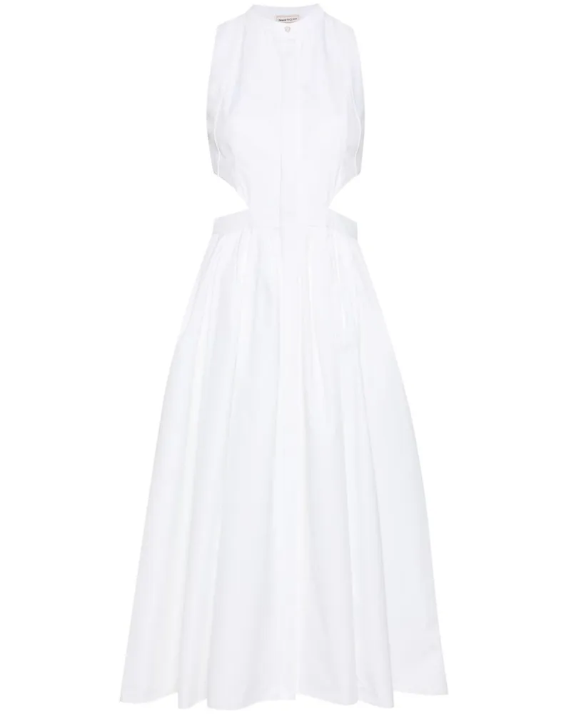 Alexander McQueen Midikleid mit Cut-Outs - Weiß Weiß