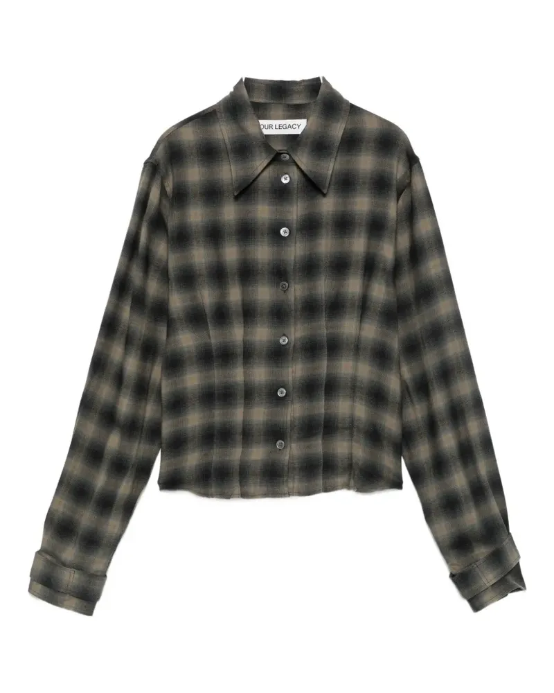 Our Legacy Envelop check-print shirt - Blau Blau