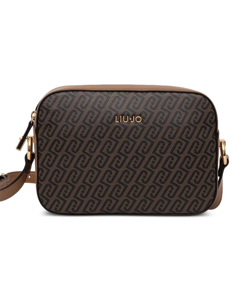 Liu Jo medium monogram crossbody bag - Braun Braun