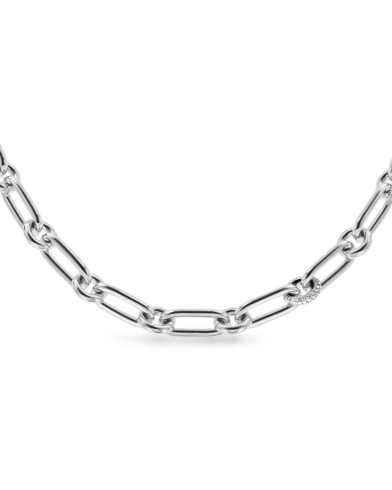 Pragnell Mini 18kt Havana Weißgoldhalskette mit Diamanten - Silber Silber