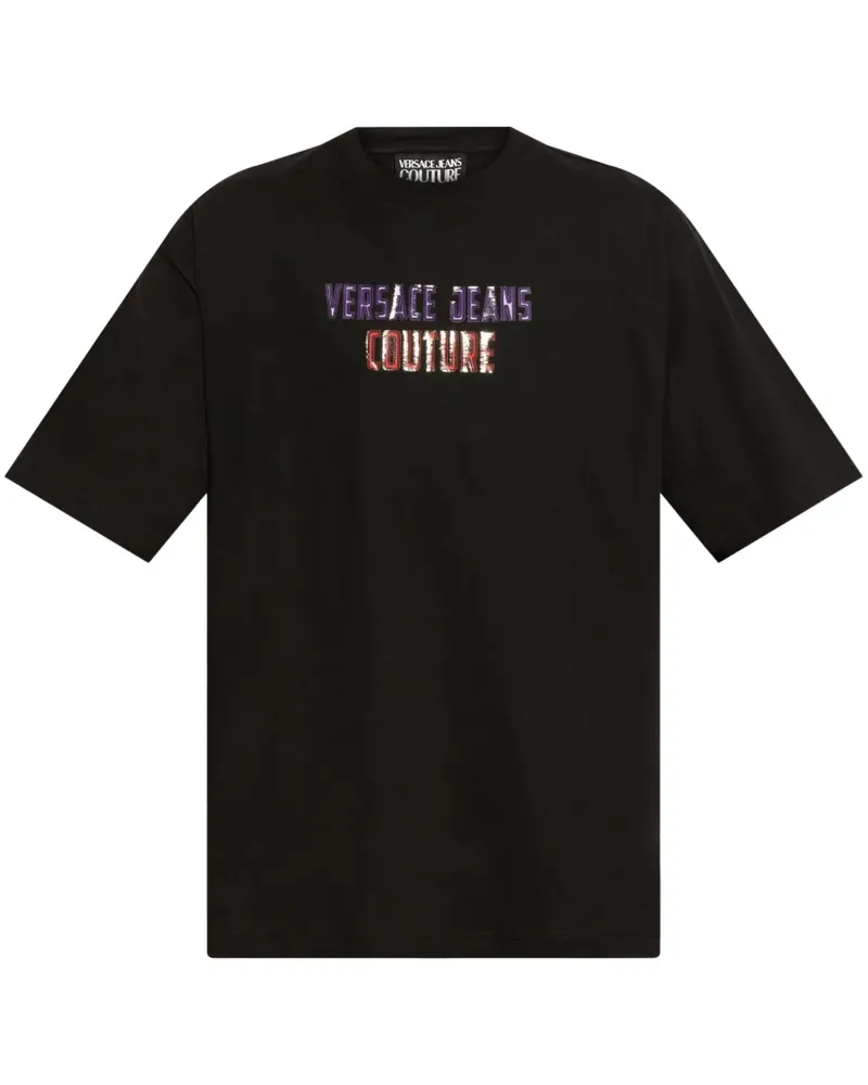 Versace Jeans T-Shirt mit Logo-Print - Schwarz Schwarz