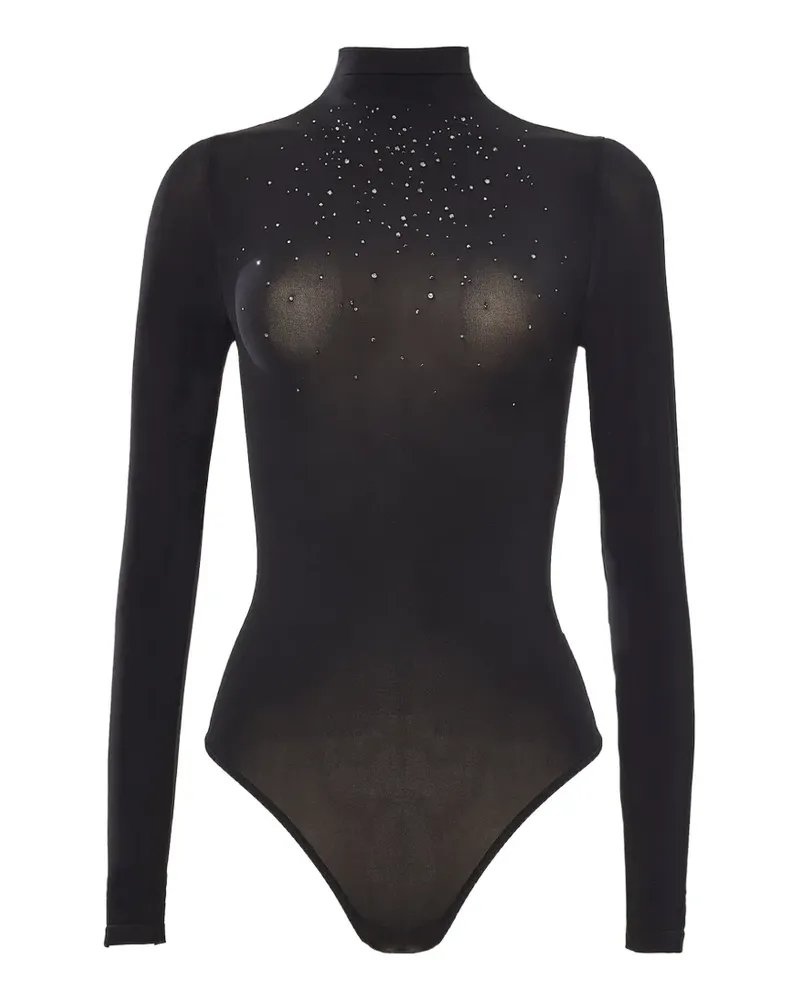 Wolford Stardust Body mit Kristallen - Schwarz Schwarz