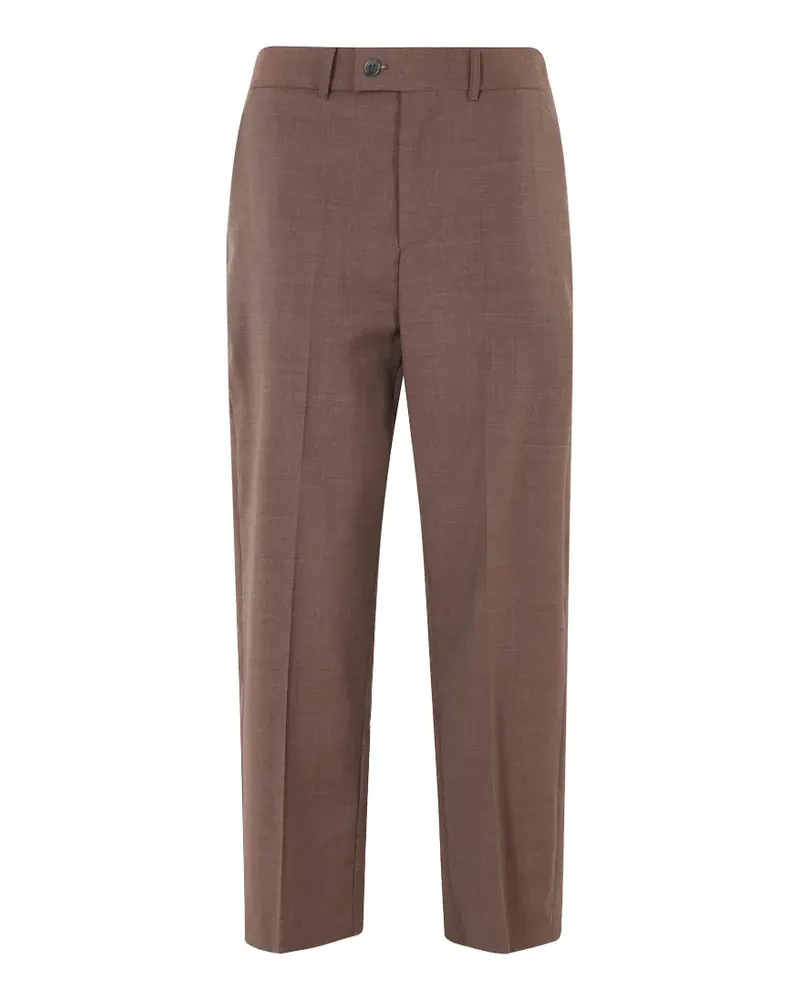 Erika Cavallini Alfio pressed-crease tailored trousers - Braun Braun