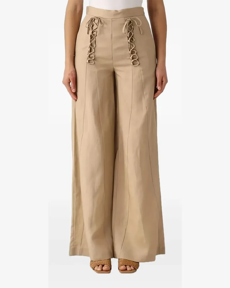 Twin-Set Weite Hose mit Schnürung - Nude Nude