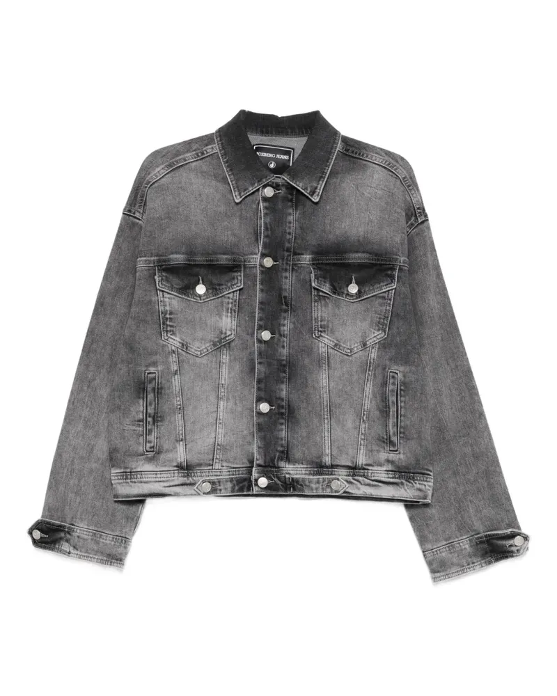 Iceberg Verzierte Jeansjacke - Schwarz Schwarz