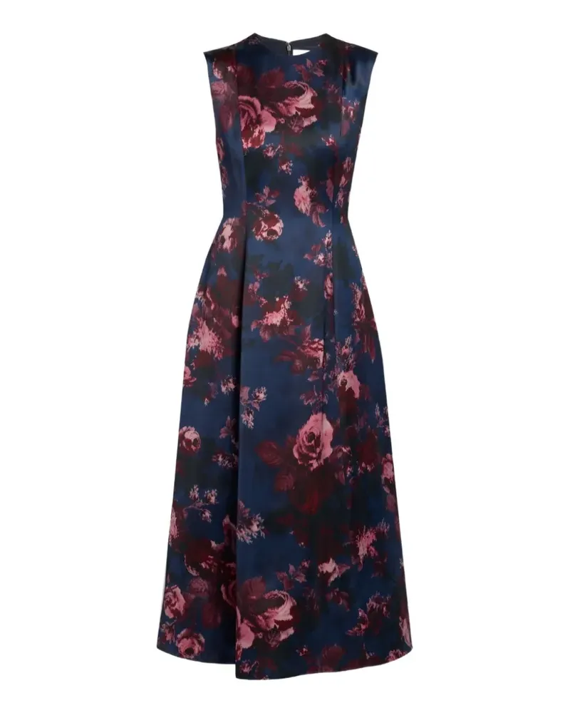 Erdem Midikleid mit Blumenmuster - Blau Blau