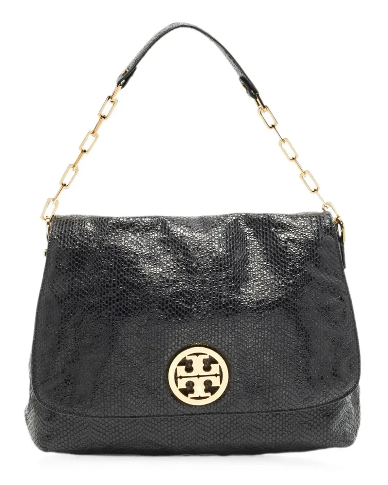 Tory Burch snake-embossed leather shoulder bag - Schwarz Schwarz