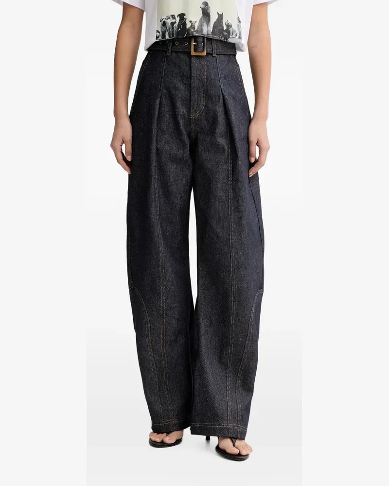 MUNTHE Nanina Jeans mit Gürtel - Blau Blau