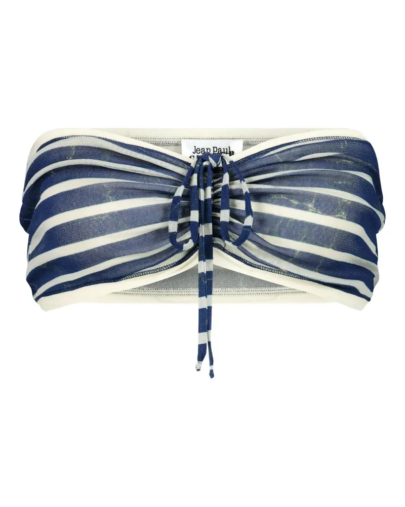 Jean Paul Gaultier Crackling Sailor Bandeau-Top mit Raffungen - Blau Blau