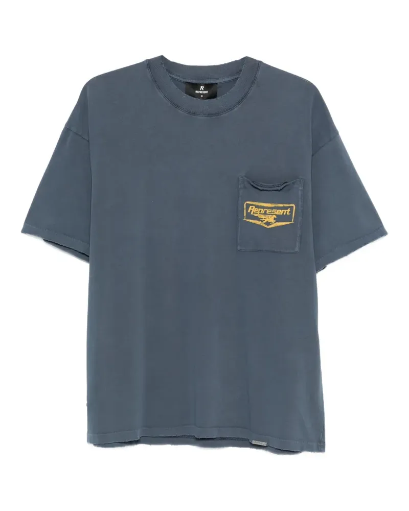 REPRESENT T-Shirt mit Brusttasche - Blau Blau