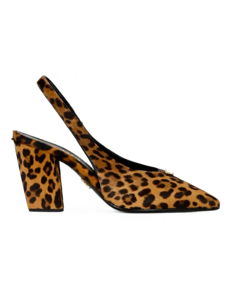 Prada printed leather slingback pumps - Braun Braun
